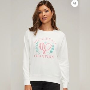 Wildfox Pickleball Champ comfy preppy academia barbiercore crewneck sweatshirt S
